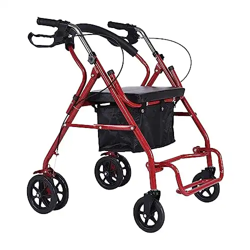 YQ Lightweight Folding Steel Rollator Walker with Seat