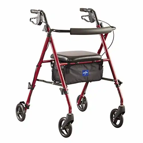 Medline Freedom Lightweight Folding Aluminum Rollator Walker